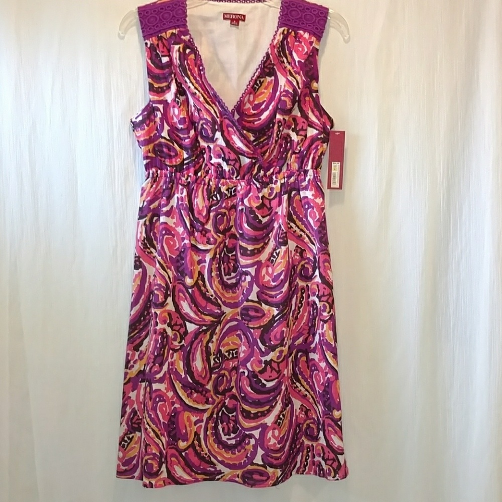 *SOLD* NWT Women's midi purple paisley dress